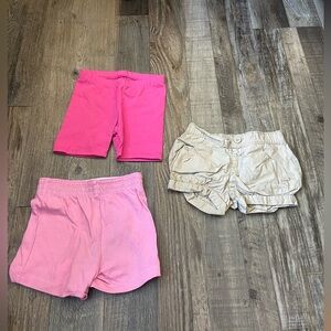 Pink and tan Kids Shorts - 3 pairs